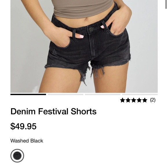 Black Denim Women's Shorts - Picture 4 of 4
